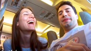 RISKY PUBLIC BLOWJOB IN AN AIRPLANE –  Amateur MySweetApple